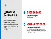 Державна гаряча лінія для бажаючих надати гуманітарну допомогу