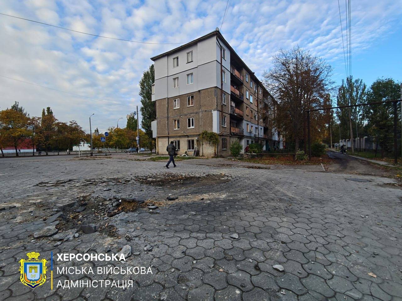 Центральний, район, Херсона, постраждав, ворожих, атак, Працівники, КП Парки Херсона, вибиті, вікна, закривають, плитами, ОСБ