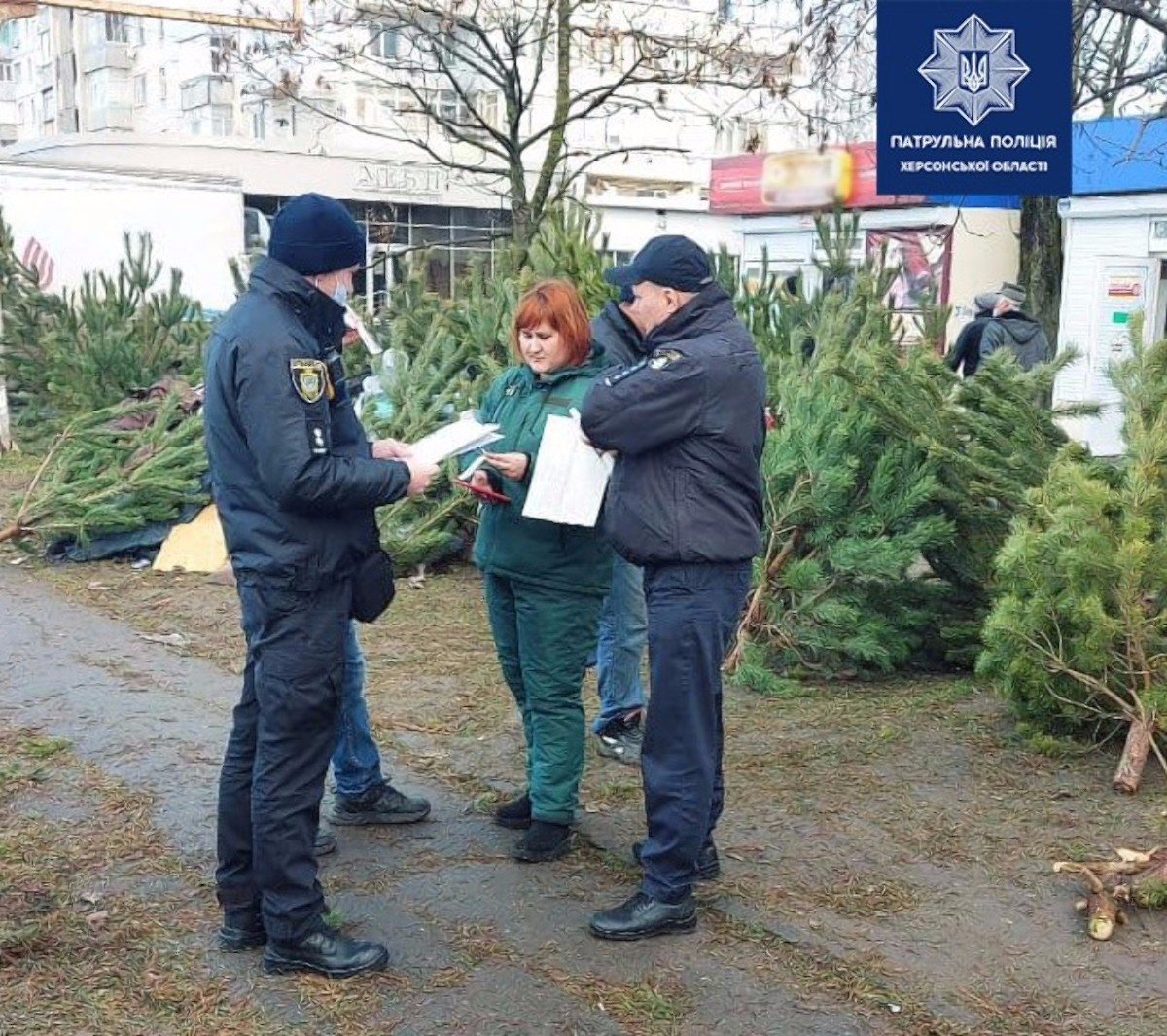 Херсон,патрульные,продажа ёлок